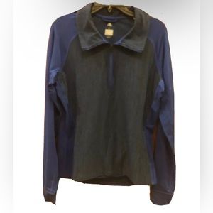 $60 ADIDAS Womens Performer Baseline ClimaLite Royal Blue Heather 1/4 Zip Top L